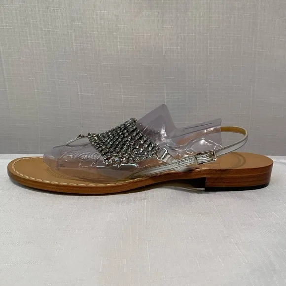 Amedeo Canfora Capri Rhinestone Thong Sandals Size 10