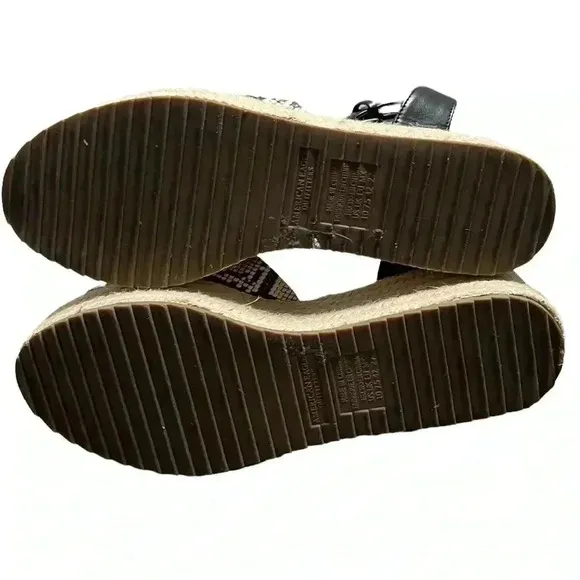 American Eagle Outfitters Snakeskin Espadrille Platform Sandals Size 10