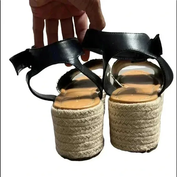 American Eagle Outfitters Snakeskin Espadrille Platform Sandals Size 10