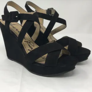 American Rag Women's 'Rachey' Black Suede Wedge Platform Heel Sandals Size 8.5 M