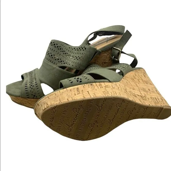 American Rag Womens Mirranda Fabric Open Toe Casual Platform Sandals Size 11