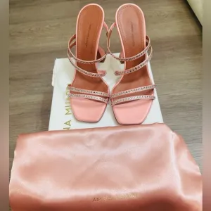 AMINA MUADDI Satin Naima Sandals 95 - Pink - Size 36.5