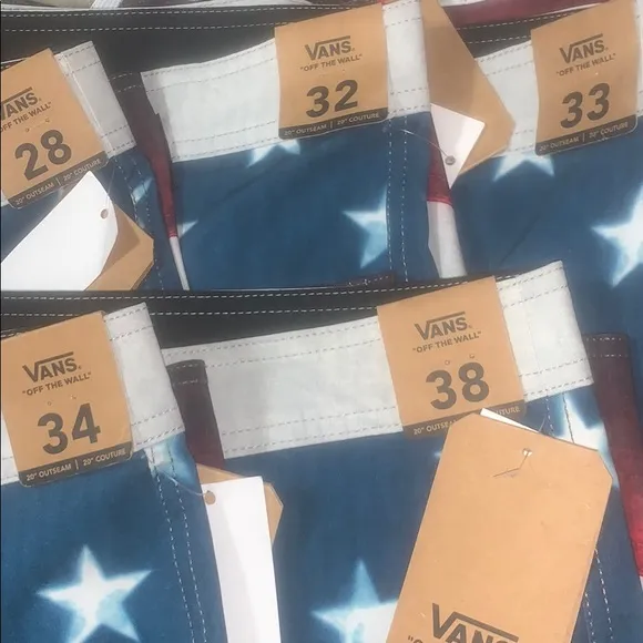 &gt;💙ERA BOARDSHORT STRIPES WARRIORS SWIM SHORTS TRUNK POOL BEACH🏖 BRAND NEW VANS