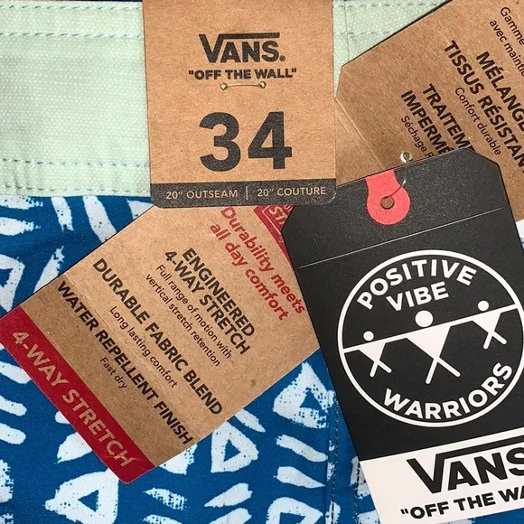 &gt;💙ERA BOARDSHORT STRIPES WARRIORS SWIM SHORTS TRUNK POOL BEACH🏖 BRAND NEW VANS