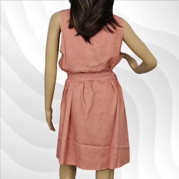 Andie The Cacela Wrap Dress Linen Sunset Size L | Effortless Summer Style