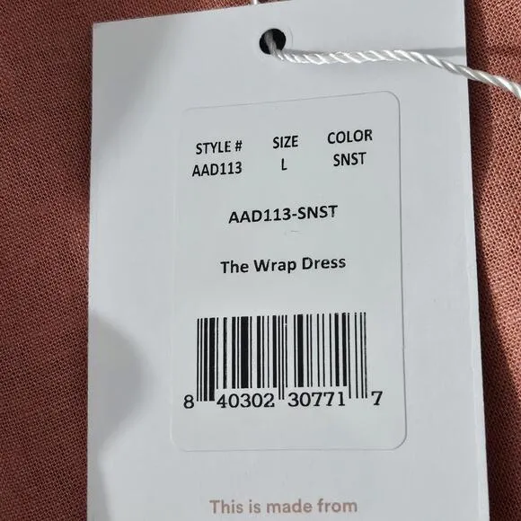 Andie The Cacela Wrap Dress Linen Sunset Size L | Effortless Summer Style