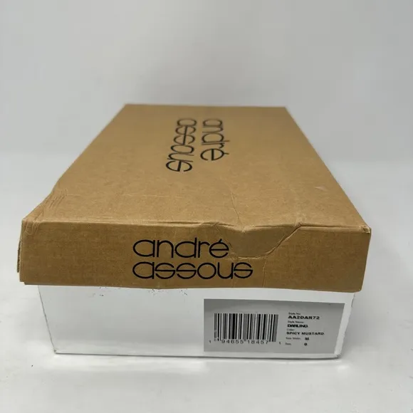 André Assous Women's Darling Spicy Mustard Heeled Sandals Size 8M New in Box