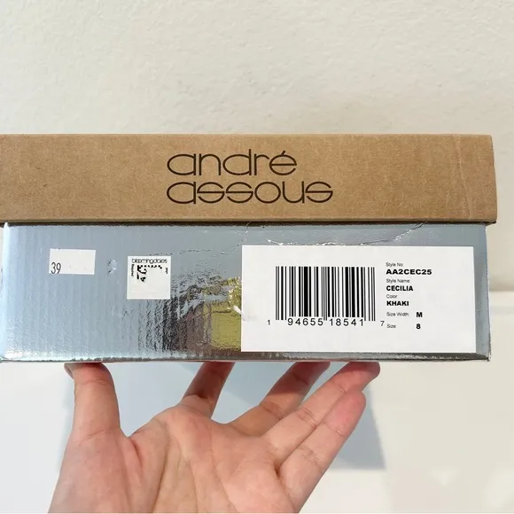 Andre Assous &quot;Cecilia&quot; Espadrille Wedge Sandal in Stone, Size 8, New in Box