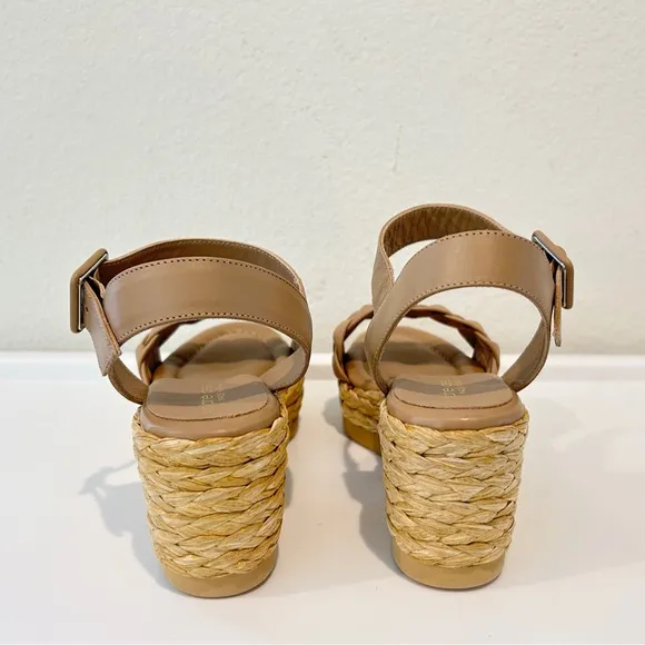 Andre Assous &quot;Cecilia&quot; Espadrille Wedge Sandal in Stone, Size 8, New in Box