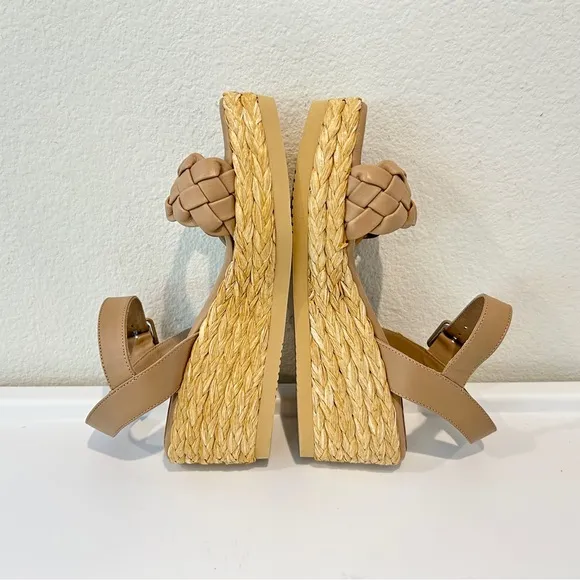 Andre Assous &quot;Cecilia&quot; Espadrille Wedge Sandal in Stone, Size 8, New in Box