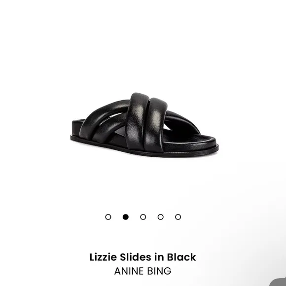 Anine Bing Black Minimalist Slide Sandals with Cushioned Footbed