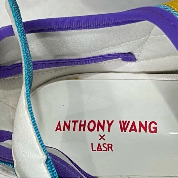 ANTHONY WANG Rainbow Cranberry Platform Sandals
