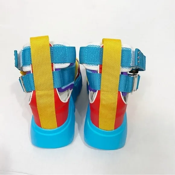 ANTHONY WANG Rainbow Cranberry Platform Sandals