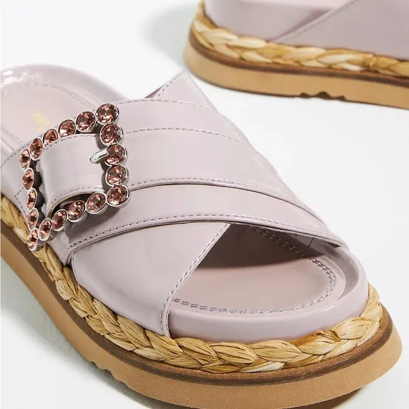 Anthropologie Bruno Premi Cross-Strap Jeweled Platform Sandals