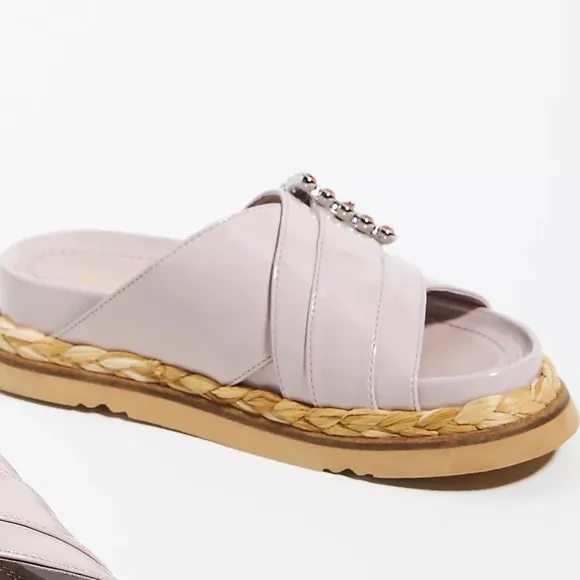 Anthropologie Bruno Premi Cross-Strap Jeweled Platform Sandals