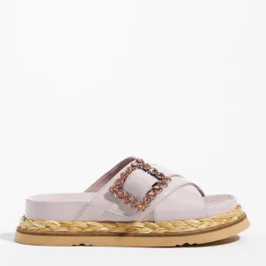 Anthropologie Bruno Premi Cross-Strap Jeweled Platform Sandals