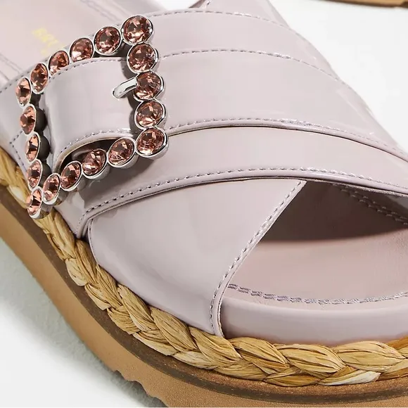 Anthropologie Bruno Premi Cross-Strap Jeweled Platform Sandals