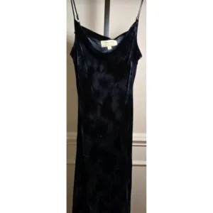 Anthropologie Cloth &amp; Stone Womens M Verna Midi Dress Blue Tie Dye Velvet Witchy