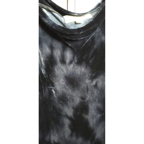 Anthropologie Cloth &amp; Stone Womens M Verna Midi Dress Blue Tie Dye Velvet Witchy