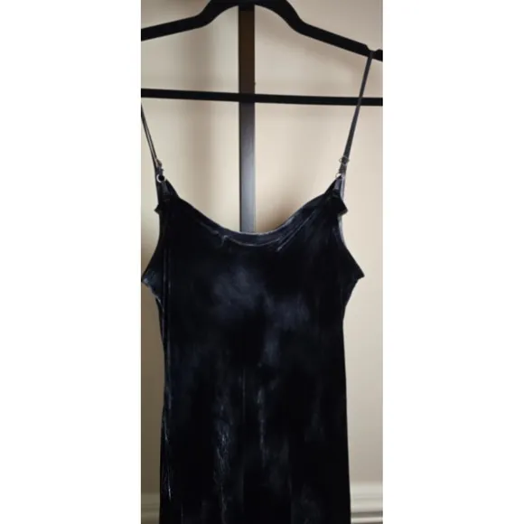 Anthropologie Cloth &amp; Stone Womens M Verna Midi Dress Blue Tie Dye Velvet Witchy