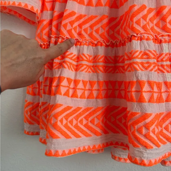 Anthropologie Devotion Twins Ella Dress in Neon Orange XS