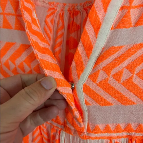 Anthropologie Devotion Twins Ella Dress in Neon Orange XS