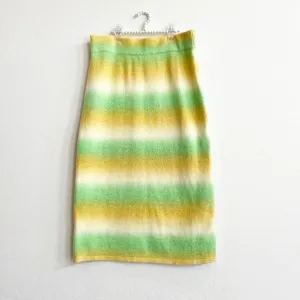 ANTHROPOLOGIE DOLAN Ombre Knit Midi Skirt Green Yellow Size/ Small
