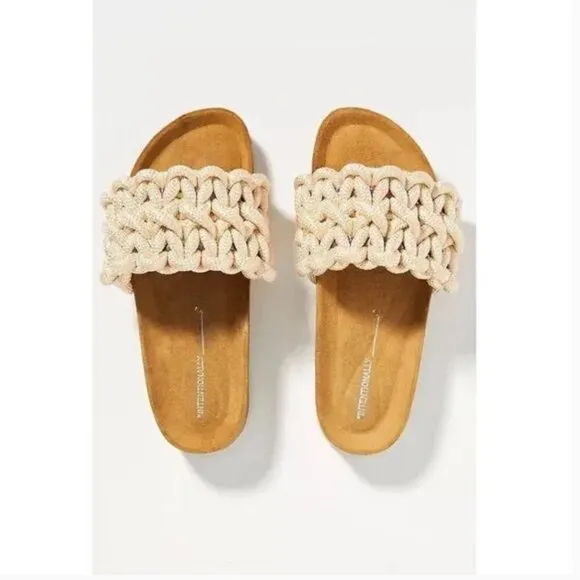 Anthropologie Intentionally Blank Macro Slide Sandals Size 36 JB
