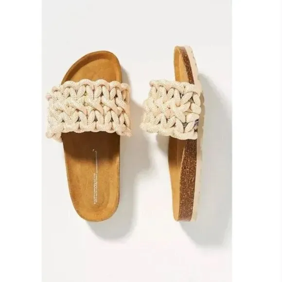 Anthropologie Intentionally Blank Macro Slide Sandals Size 36 JB