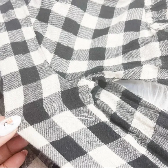 Anthropologie Isabella Sinclair Gingham Flutter Wrap Ruffle Hem Dress Size Small