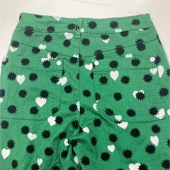 Anthropologie Jeans Green The Cigarette Heart Denim Pants NWT Maeve Size 26