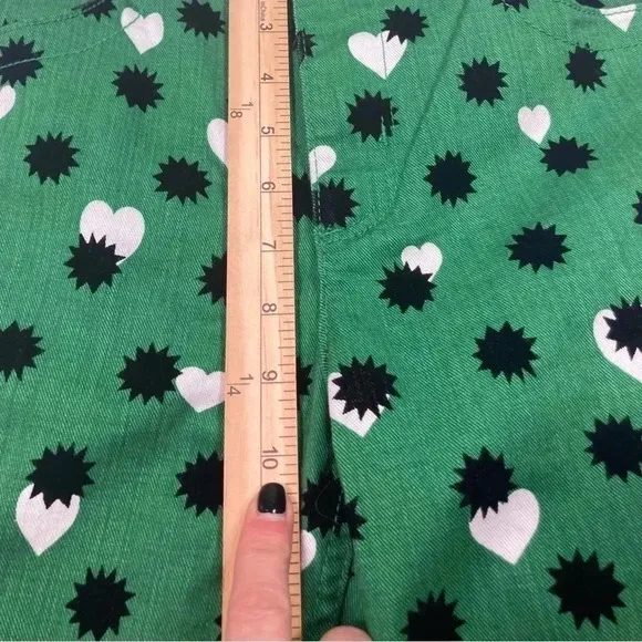 Anthropologie Jeans Green The Cigarette Heart Denim Pants NWT Maeve Size 26