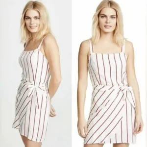 Anthropologie J.O.A. Patti Striped Mini Dress | Medium | Red/White