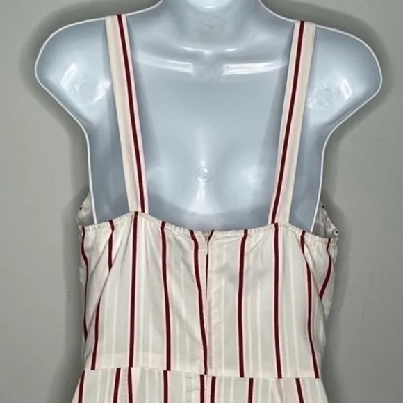 Anthropologie J.O.A. Patti Striped Mini Dress | Medium | Red/White