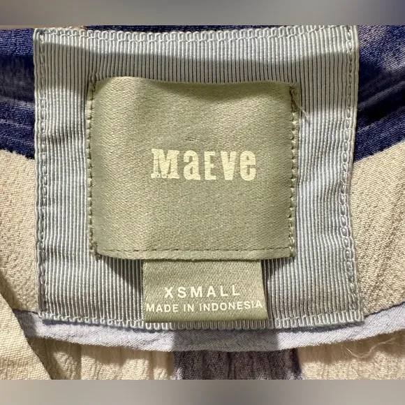 Anthropologie | Maeve 1/2 Sleeve Deverey Mini Shirt Dress in Blue &amp; White Plaid