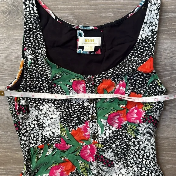 Anthropologie Maeve Violette Floral Midi Dress