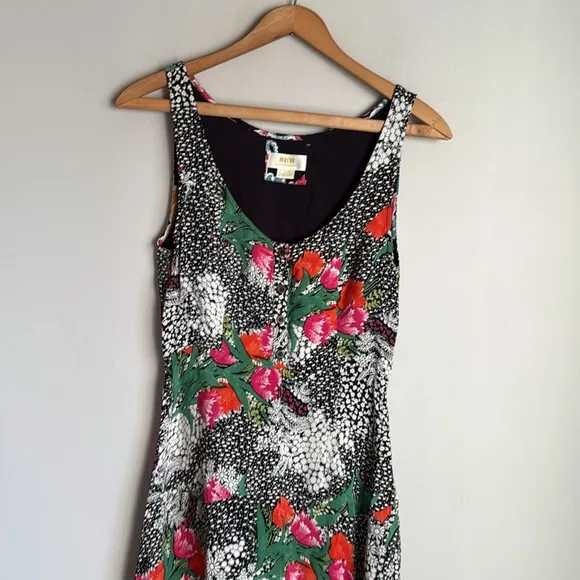 Anthropologie Maeve Violette Floral Midi Dress