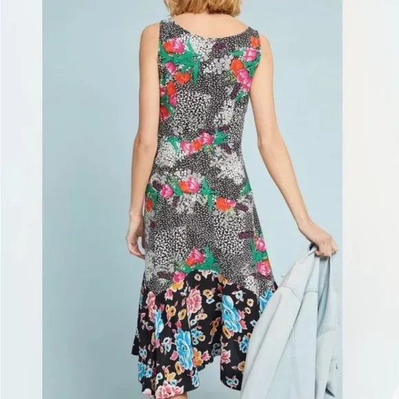 Anthropologie Maeve Violette Floral Midi Dress