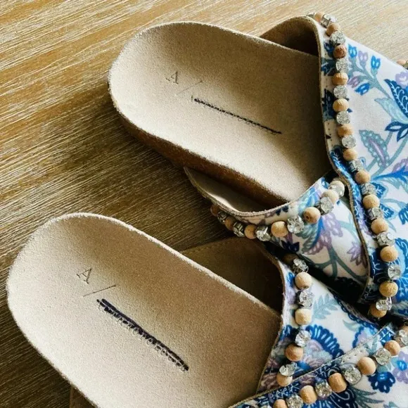 Anthropologie Marnie Embellished Slide Sandals Size 6 NWOT