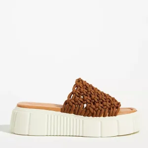 Anthropologie NIB Maeve Crochet Platform Slide Sandals Size 9