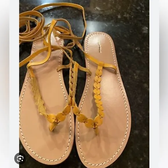 Anthropologie NWT Pilcro Tie-Up Thong Sandals ((WITHOUT  BOX))