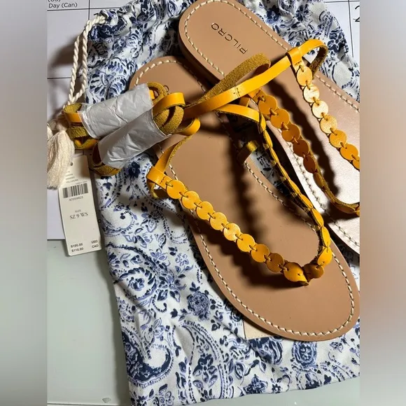 Anthropologie NWT Pilcro Tie-Up Thong Sandals ((WITHOUT  BOX))