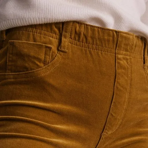Anthropologie Pilcro 31 NWT Gold The Pull-on Icon Flare Corduroy Pants Cords