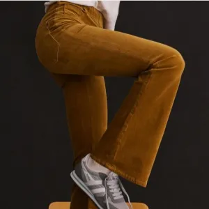 Anthropologie Pilcro 31 NWT Gold The Pull-on Icon Flare Corduroy Pants Cords