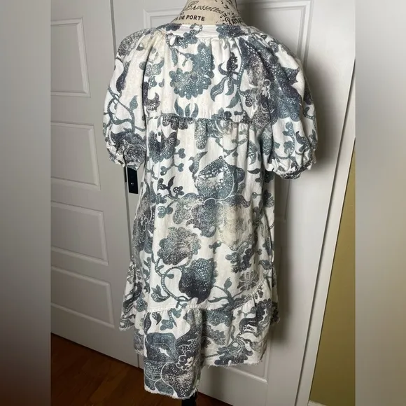 Anthropologie Pilcro Puff-Sleeve Tunic Small Cotton &amp; Linen