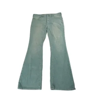 Anthropologie Pilcro The Icon Mint Green Flare Corduroy Jeans Sz 32 #1416