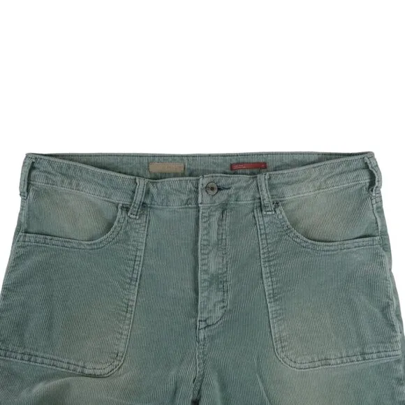 Anthropologie Pilcro The Icon Mint Green Flare Corduroy Jeans Sz 32 #1416