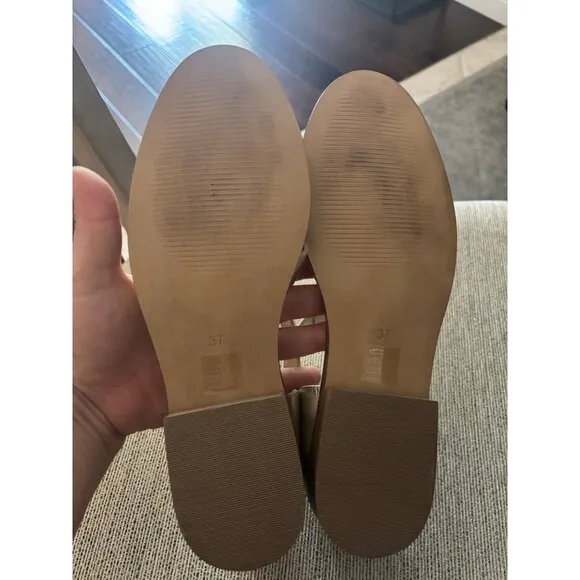 Anthropologie Pilcro The Maris Fisherman metallic Leather sandals size 37