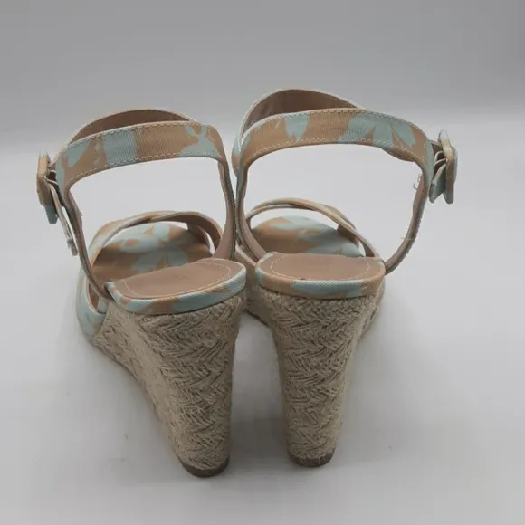 Anthropologie Raphaella Booz Floral Wedge Sandals