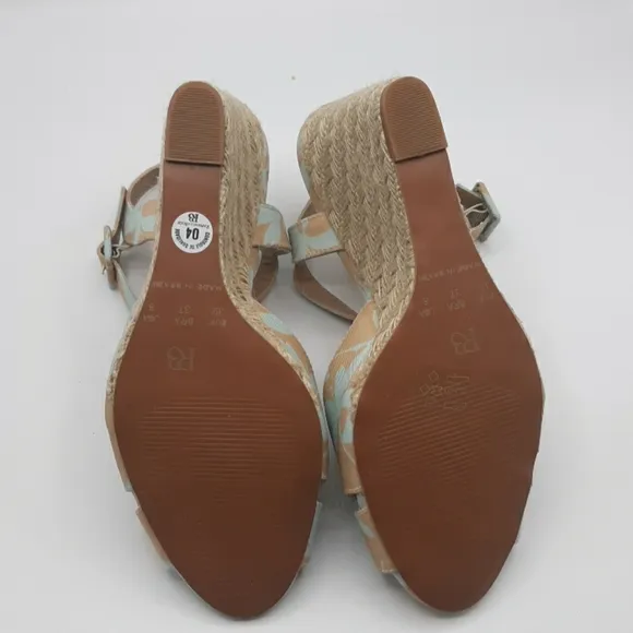 Anthropologie Raphaella Booz Floral Wedge Sandals